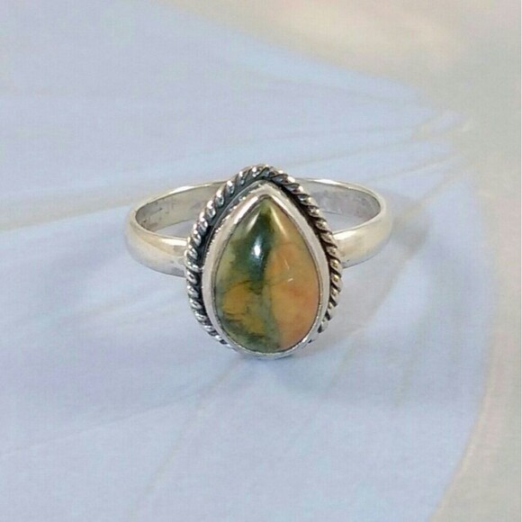 Jasper Ring in Sterling Silver Size 9-1/4 - Picture 1 of 6